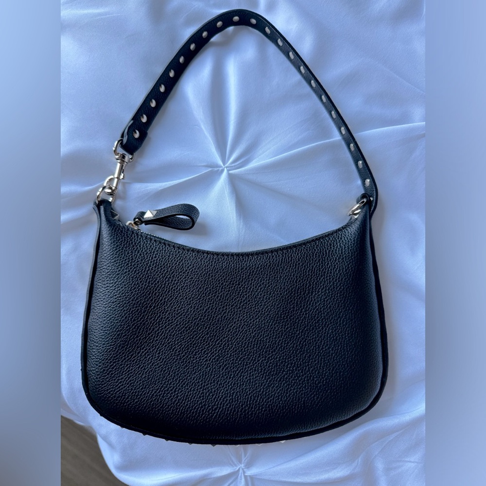 Valentino Garavani Rockstud Grain Leather Hobo Bag